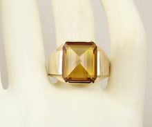 Load image into Gallery viewer, Antique 1920&#39;s Art Deco 10ct GOLDEN YELLOW SAPPHIRE 10k Solid Yellow Gold Men&#39;s Ring