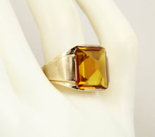 Load image into Gallery viewer, Antique 1920&#39;s Art Deco 10ct GOLDEN YELLOW SAPPHIRE 10k Solid Yellow Gold Men&#39;s Ring