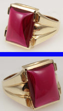 Load image into Gallery viewer, Antique 1920&#39;s Art Deco LARGE 12ct Ruby 10k Solid Yellow Gold Men&#39;s Ring