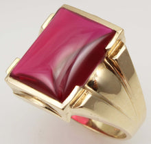 Load image into Gallery viewer, Antique 1920&#39;s Art Deco LARGE 12ct Ruby 10k Solid Yellow Gold Men&#39;s Ring