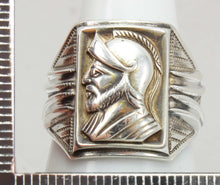 Load image into Gallery viewer, Antique 1920&#39;s Art Deco SIGNED Ostby &amp; Barton Soldier Cameo Milgrained Sterling Silver Men&#39;s Ring