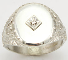 Load image into Gallery viewer, Vintage SIGNED Ostby &amp; Barton United States Military Silver Antique Cut Diamond Men&#39;s Signet Ring