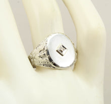 Load image into Gallery viewer, Vintage SIGNED Ostby &amp; Barton United States Military Silver Antique Cut Diamond Men&#39;s Signet Ring