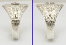 Load image into Gallery viewer, Vintage SIGNED Ostby &amp; Barton United States Military Silver Antique Cut Diamond Men&#39;s Signet Ring