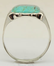 Load image into Gallery viewer, Antique Art Deco RARE Natural #8 Mine Nevada Spiderweb Turquoise 10k Solid White Gold Men&#39;s Ring