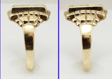 Load image into Gallery viewer, Antique SIGNED GOTHIC Kinsley &amp; Sons Art Deco RARE Natural Gold in Quartz 10k Solid Gold Men&#39;s Ring