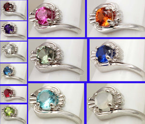 Vintage 1960's SIGNED VARIGEM Interchangeable 12 Gemstone 10k Solid White Gold Ladies Cocktail Ring