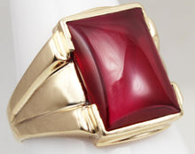 Load image into Gallery viewer, Antique 1920&#39;s Art Deco LARGE 12ct Ruby 10k Solid Yellow Gold Men&#39;s Ring