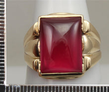 Load image into Gallery viewer, Antique 1920&#39;s Art Deco LARGE 12ct Ruby 10k Solid Yellow Gold Men&#39;s Ring