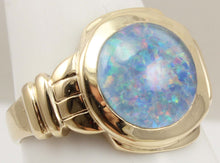 Load image into Gallery viewer, Antique 1920&#39;s Art Deco RAINBOW Natural Opal 10k Solid Yellow Gold Men&#39;s Ring