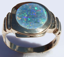 Load image into Gallery viewer, Antique 1920&#39;s Art Deco RAINBOW Natural Opal 10k Solid Yellow Gold Men&#39;s Ring