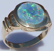 Load image into Gallery viewer, Antique 1920&#39;s Art Deco RAINBOW Natural Opal 10k Solid Yellow Gold Men&#39;s Ring