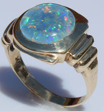 Load image into Gallery viewer, Antique 1920&#39;s Art Deco RAINBOW Natural Opal 10k Solid Yellow Gold Men&#39;s Ring