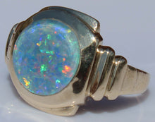 Load image into Gallery viewer, Antique 1920&#39;s Art Deco RAINBOW Natural Opal 10k Solid Yellow Gold Men&#39;s Ring